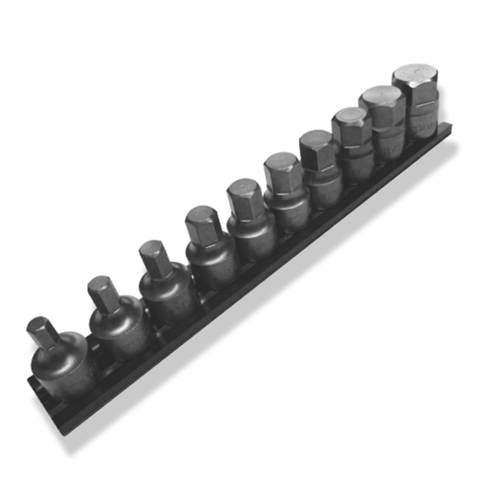 VIM Tools Half Cut Stubby Impact Hex Driver Set — 10-Piece, SAE, 3/8in. Square Drive, Model# VIMIMPACT-VI6